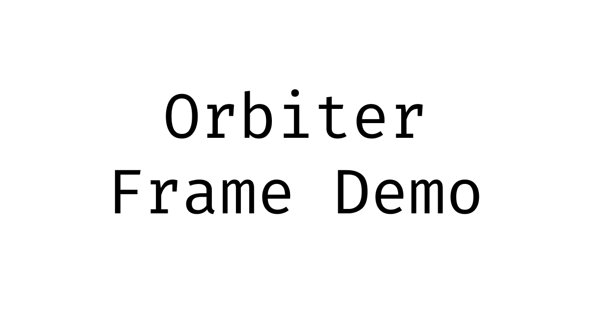 Orbiter Frame Demo - Farcaster Mini Apps